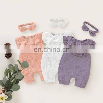 Explosive children's spring and summer new products 2020 children's woven cotton jumpsuit kids clothing