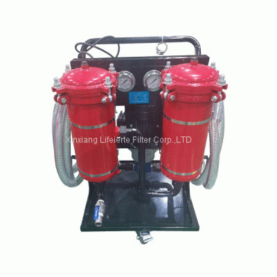 Portable recycled waste power plant hydraulic oil filter machine to remove water and impurities