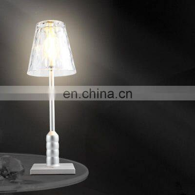 New design modern hotel crystal glass shade led table lamps for living room