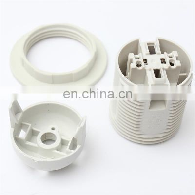 Wholesale Screw Type E27 White Plastic Lamp Holder with Ring
