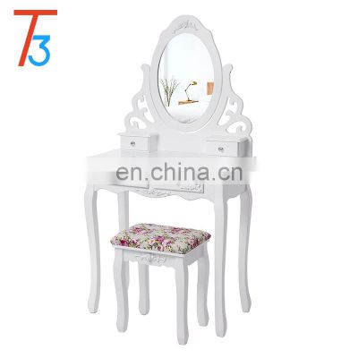 Mini Girl Furniture Design Mirror Child Wood Mirrored Dressing Table