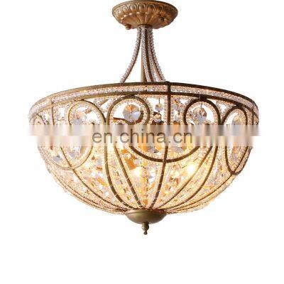 Italian home ceiling lamp decorative crystal modern light American Style Luxury Crystal Semi Flush Mount Ceiling lamp
