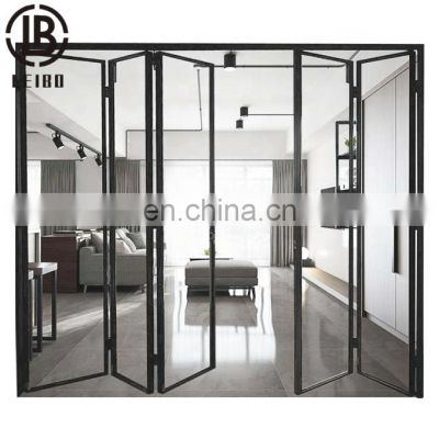 Narrow Border Line Bi Fold Aluminum Patio Door Luxury Lowe Glass Slim Frame Aluminium Bifold Folding sliding door