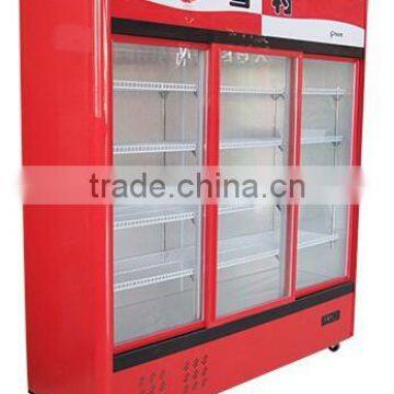 3 Glass Sliding Door vertical display cooler-LC-1500 lower compressor