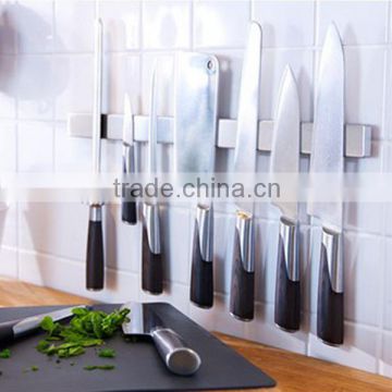 Customized logo print Home Indoor wall mounting Magnetic Knife Rack Black/Long Magnetic Knife Bar,tool Holder