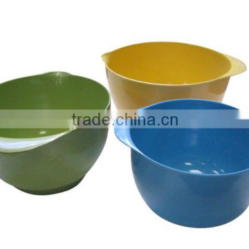 3pcs Melamine solid color bowl with handle