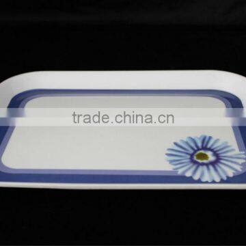 15.5 inch two-handled rectangular melamine tray