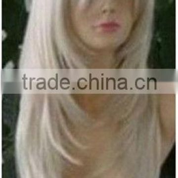 NEW SEXY SILVERY WHITE LONG STRAIGHT HEALTHY WOMEN WIG W158