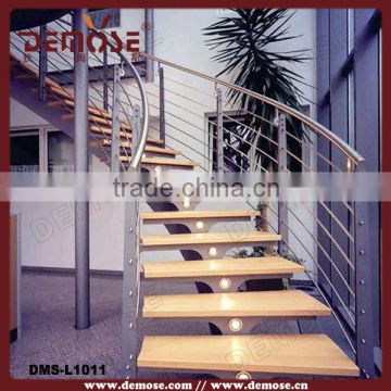 steel grill for staircase handrail design with led staircase light