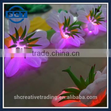 Inflatable Flower Chain with LED Lights 10m White