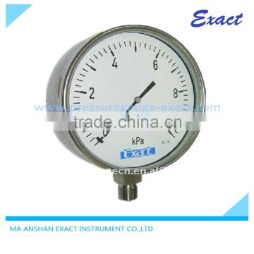 Exact stainless steel gas test pressure gauge
