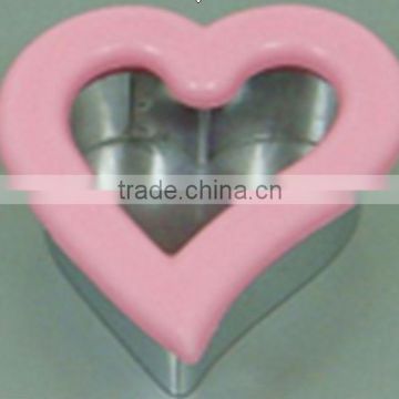 2014 latest style lovely pink heart shaped and sizes flame shaped cookie cutter