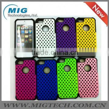 for iphone 5 case ,Mesh design PC case + Rubber for iphone 5S