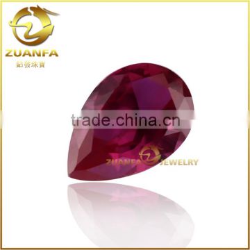 China grade aaa wholesale loose pear cut synthetic ruby stone