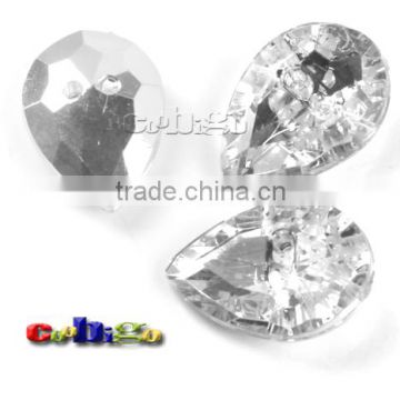 18*25mm Water Drop Shaped Acrylic Rhinestone&Crystal Button For Stylish Bags Garment Shoes #FLN013(06)