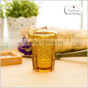 Golden Engraved Glass Cup