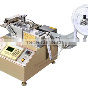 Fully automatic care labels,satin polyester tape hot and cold cutter machinery