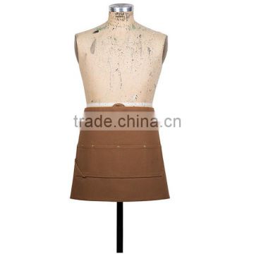 Custom brown canvas garden ulitity wasit apron with pockets
