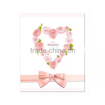 New Design White Luxury Wedding Invitation Cards with Embossed Flowers Made In China
