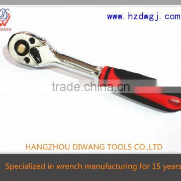 Hot Sale Pear-headed Quick Release Ratchet handle Wrench With Rubber-handle