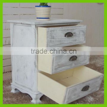 Antique white sturdy bedside table furniture