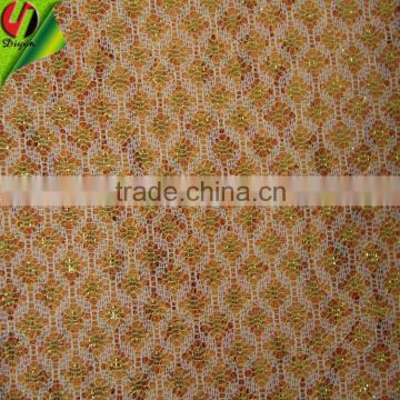 Gold Grid Nylon Fabric For Garment