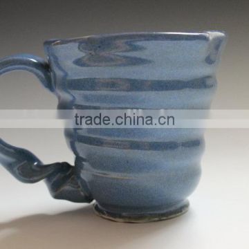 ceramic blue wave mug with wave design mug