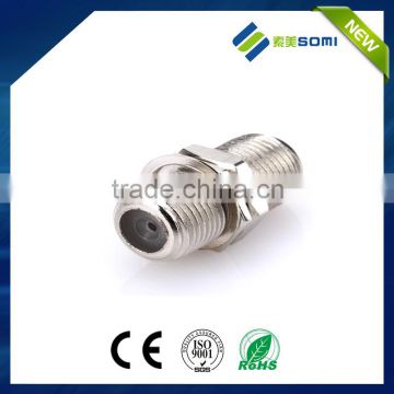 OEM ODM f connector with washer and nut double f female