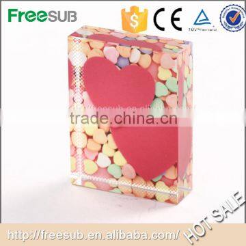 New Funny Curved Crystal Cube Glass Photo Frame