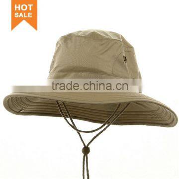 Plastic black bucket hat with embroidery
