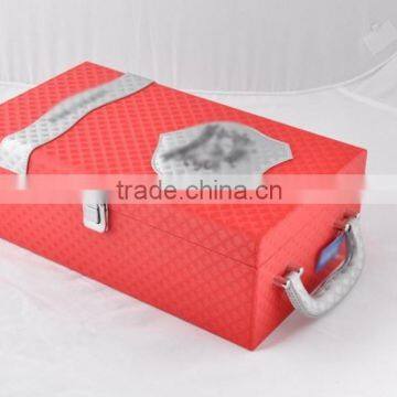 The Chinese factory wholesale custom high-grade PU leather 2 bottles of red wine champagne boxes