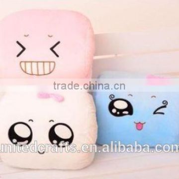 Cute Japanese Expression Bun Pillow Plush Cushion Hand Warmer Stuffed Animal