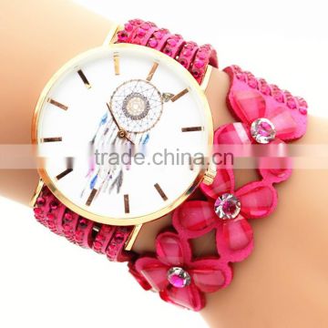 2017 luxury charming decoration watch Fashion Girl pearl wristwatch lady handmade bracelet