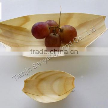 food serving plate japanese wooden sushi boat