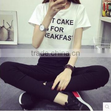 Short sleeve T-shirt girl summer Show thin joker contracted and relaxed