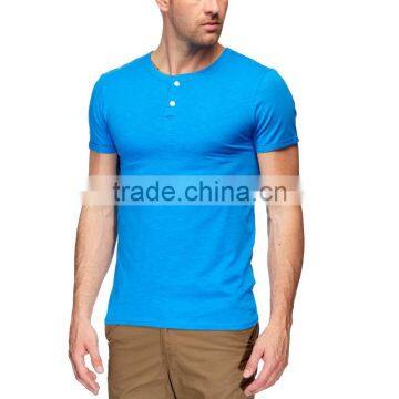 grandad style slub t-shirt men corail plus sizes