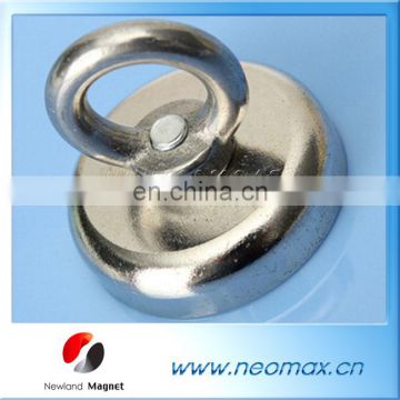 D60mm * 50mm Neodymium Iron Boron Strong Magnet Circular Rings Salvage 98kg Hook