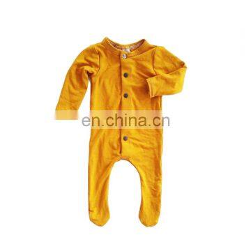 Solid color newborn baby jumpsuit footed soft baby cotton romper