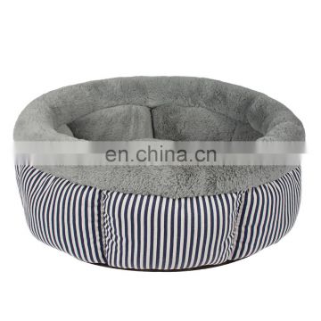 Cushion washable luxury linen material round dog bed