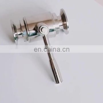 DIN/SMS/3A Sanitary 2 way Ball Valve Triclamp End With Stainless Steel Handle Forged Valve Body