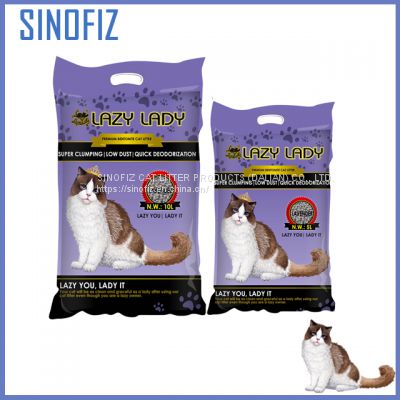 LAZY LADY/super clumping bentonite cat litter/ball/1-3.5mm//8kg/color pack