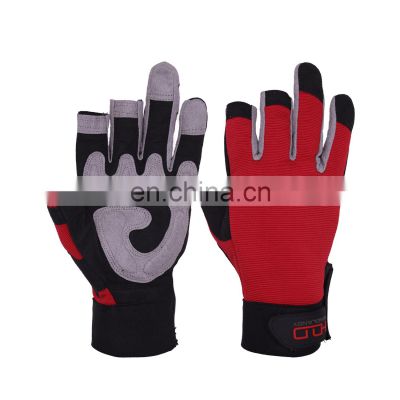 HANDLANDY Vibration-Resistant 3 Open Fingers Industrial Hand Rider Motorcycle Hand Protection Gloves for Bike