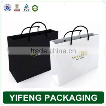 Customize Logo Black & White Printing Paper Bag With Handle