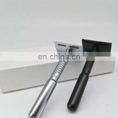 Premium 4 colors available razor blade men shaving double edge razors with stand