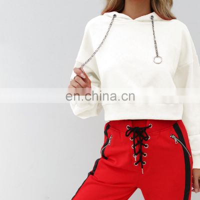 Wholesale Long Sleeve French Terry Crop Top Hoodie For Women