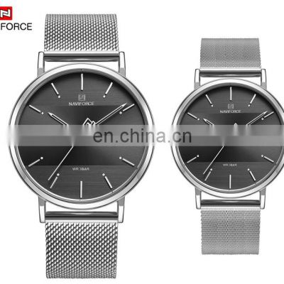NAVIFORCE NF3008 Luxury Couple Watches Minimalist Stainless Steel Quartz Charm Couples Love Wrist Watch For Men And Women