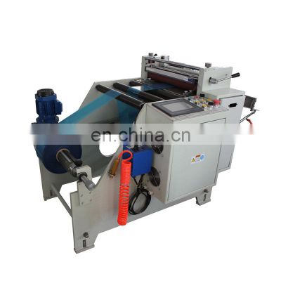 PET PVC vinyl polyester film roll to sheet cutting machine
