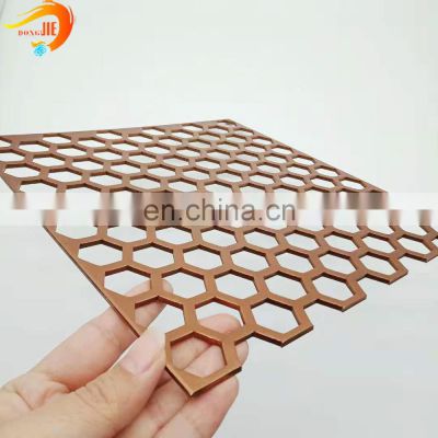 Aluminum 3mm copper anodized hexagonal perforated metal screen wholesale