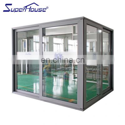 Australia AS2074 standard triple panel Aluminium Corner lift and slide doors for office