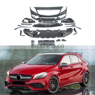 Ukiss Car Bumpers For 2016+ Mercedes Benz W176 A Class Modified A45 AMG LCI Front Car Bumper Car Grille